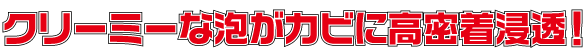 クリーミーな泡がカビに高密着浸透！